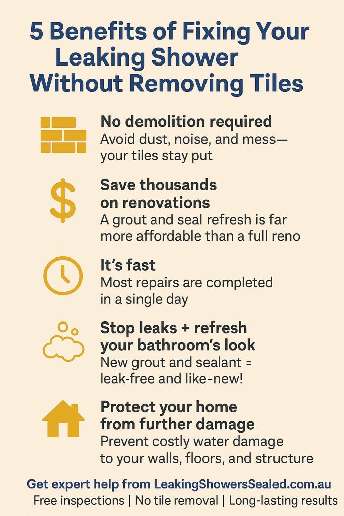 Infographic on Fixing Leaking Showers Without Removing Tiles