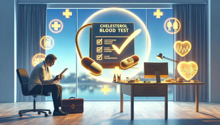 A person in Royal Tunbridge Wells calmly reviews a checklist for a cholesterol blood test in a cozy room.