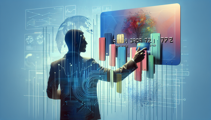 Credit Unions vs Banks for Debt Consolidation: A Guide | DCL A person organizing colorful credit cards into one clear card, with financial graphs and blue background.