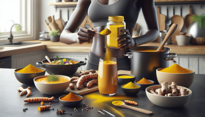 Person using turmeric in smoothies, curries, and golden milk for daily health and post-workout recovery.