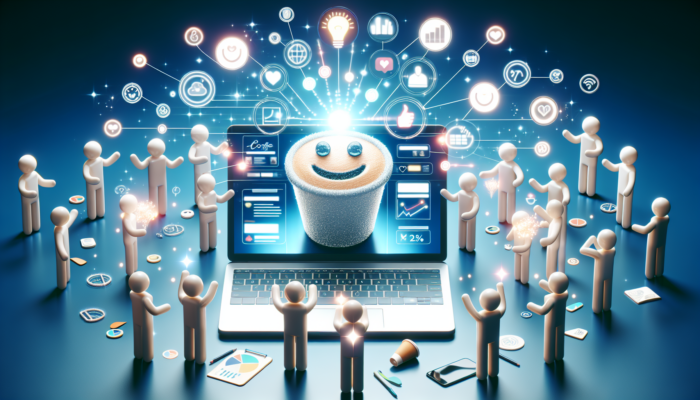 Modern website for a Poole coffee shop displayed on a laptop with interactive menus and engaging blog posts.