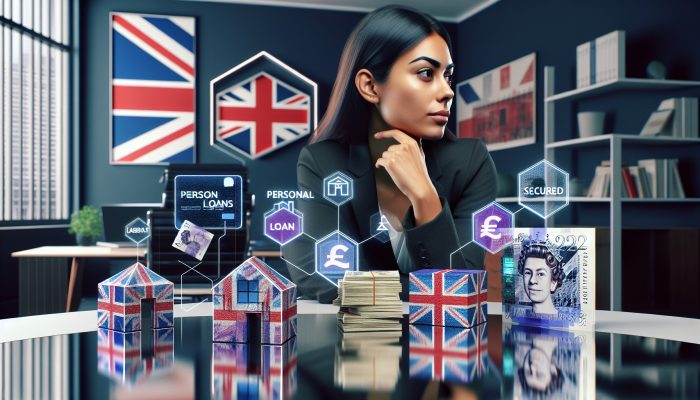 Tips for Maximizing Debt Consolidation Savings | DCL A professional in a modern London office reviews debt consolidation options, surrounded by pound notes, graphs, and a Union Jack backdrop.