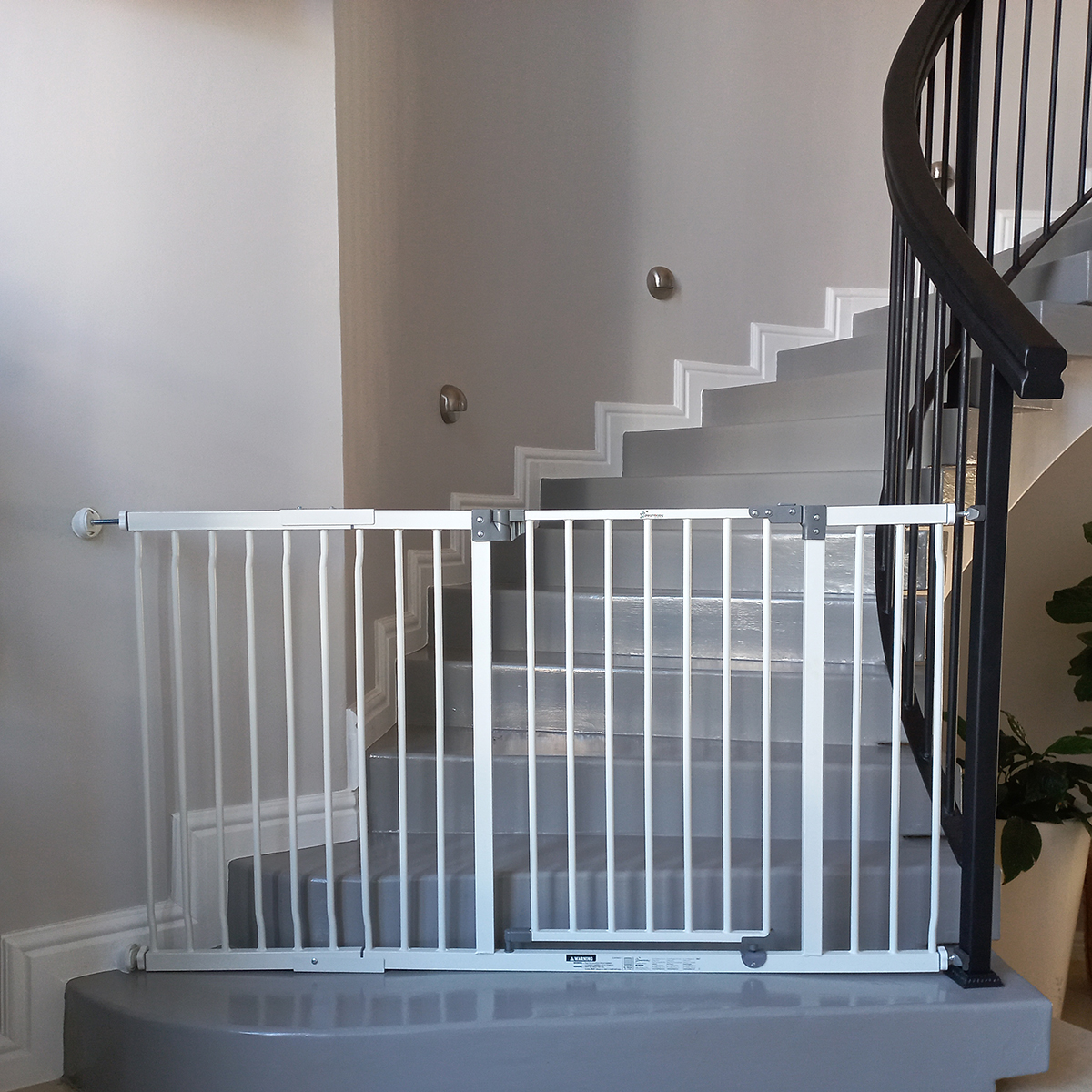 child-safety-gate-installed-onto-skew-wall Child safety gate installed on a skew wall