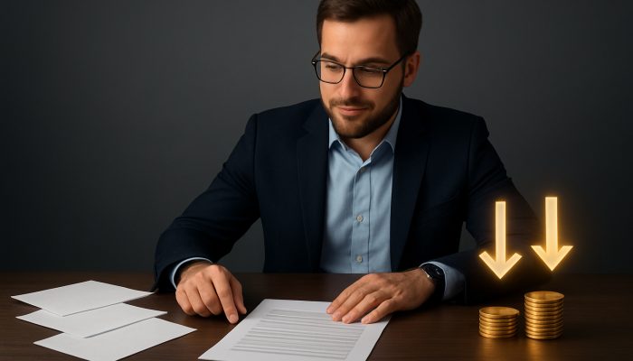 Combine Payday Loans Into One Affordable Arrangement: Save Money Today | DCL Borrower comparing high-interest loans to low-APR consolidation with savings coins and arrows on desk